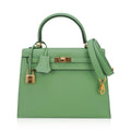 👜Kelly 25 Sellier Bag Vert Criquet Epsom Leather with Gold Hardware