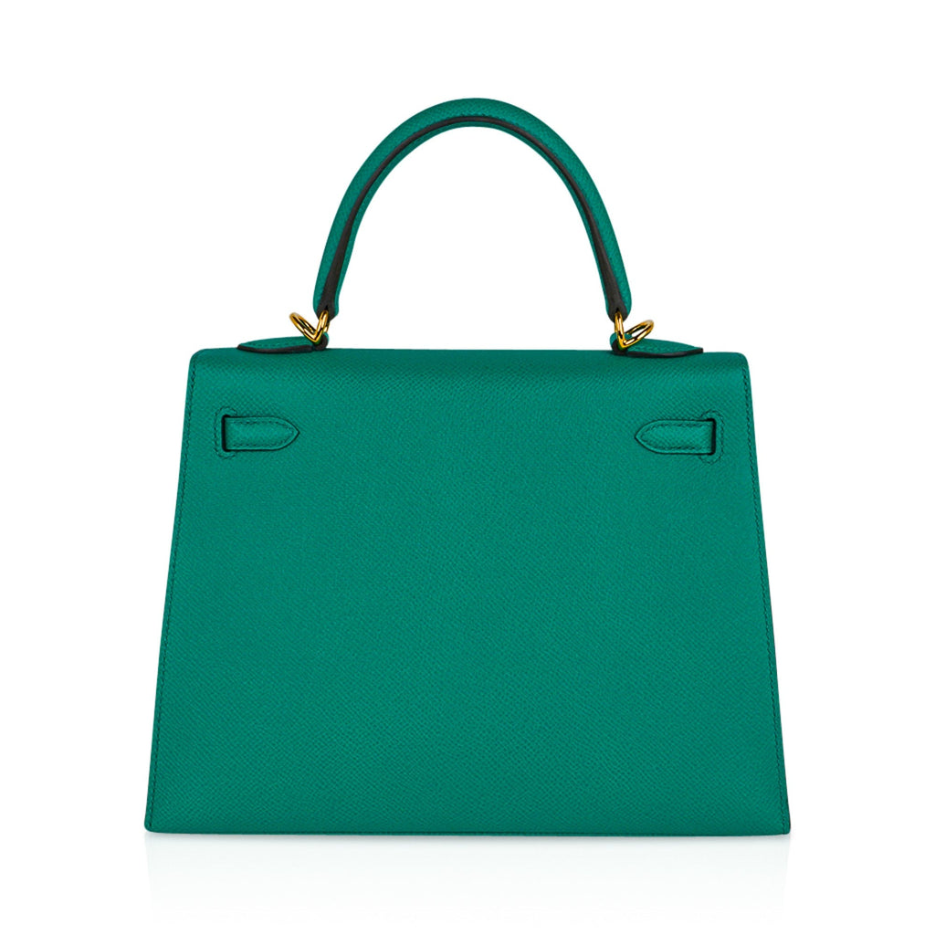 👜Kelly 25 Sellier Bag Jade Epsom Leather with Gold Hardware