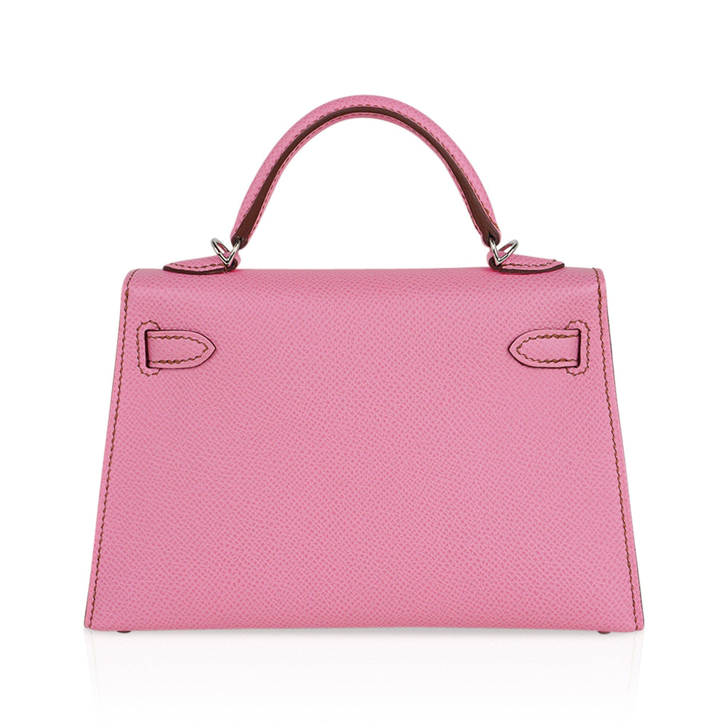 👜Mini Kelly 20 Sellier Bag in 5P Pink Bubblegum Epsom Leather with Palladium Hardware
