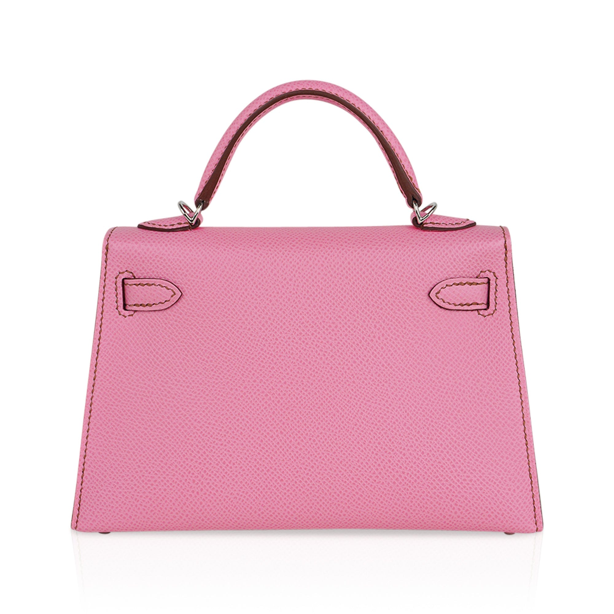 👜Mini Kelly 20 Sellier Bag in 5P Pink Bubblegum Epsom Leather with Palladium Hardware