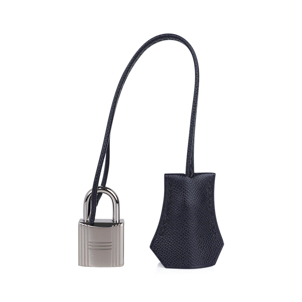 👜Verso Kelly Sellier 25 Bag Bleu de Minuit & Etrusque Veau Madame Leather with Palladium Hardware