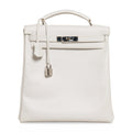 👜Kelly Ado 28 Bag White Evergrain Palladium Hardware