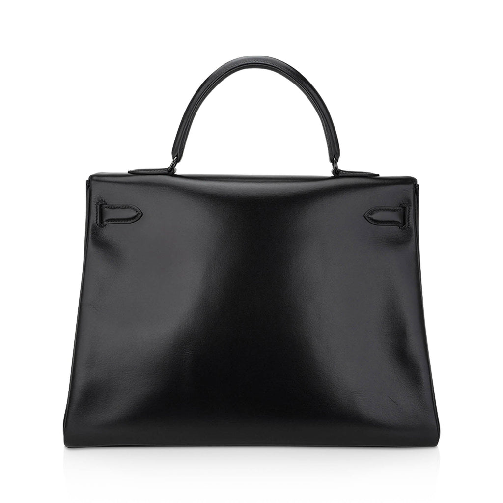 👜Limited Edition Kelly 32 Bag So Black Box Leather