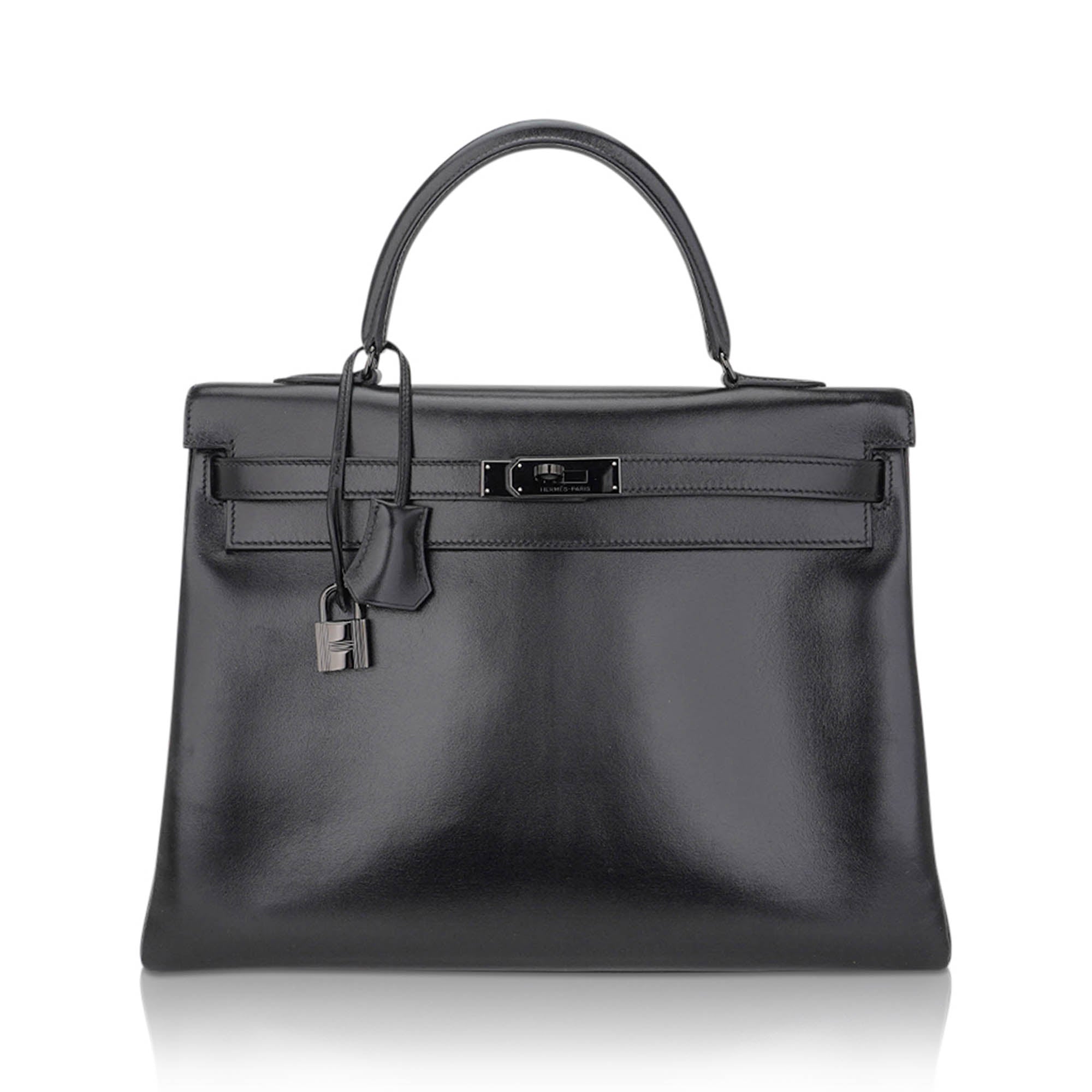 👜Limited Edition Kelly 32 Bag So Black Box Leather