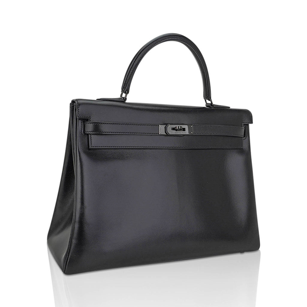 👜Limited Edition Kelly 32 Bag So Black Box Leather