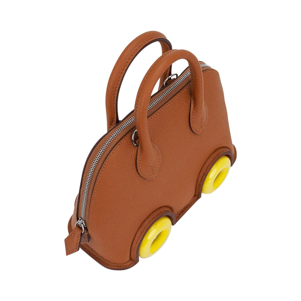 👜Limited Edition Mini Bolide 1923 Bag On Wheels Gold Togo Leather with Palladium Hardware