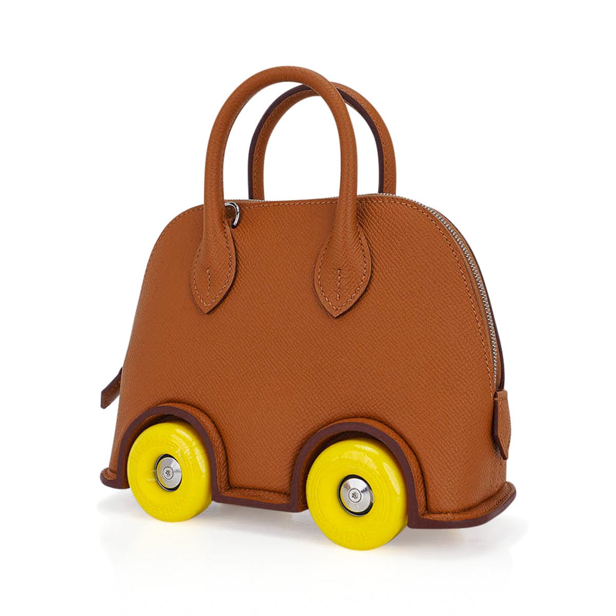 👜Limited Edition Mini Bolide 1923 Bag On Wheels Gold Togo Leather with Palladium Hardware