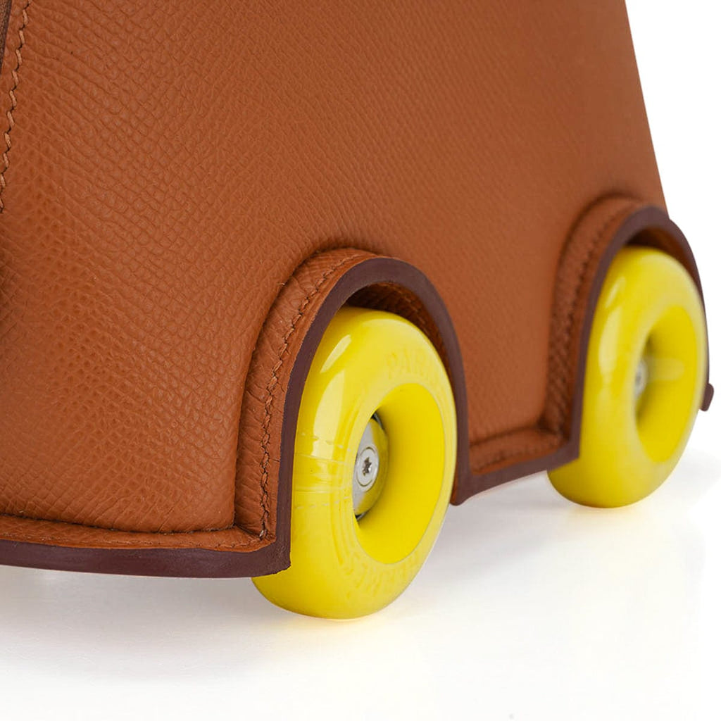 👜Limited Edition Mini Bolide 1923 Bag On Wheels Gold Togo Leather with Palladium Hardware