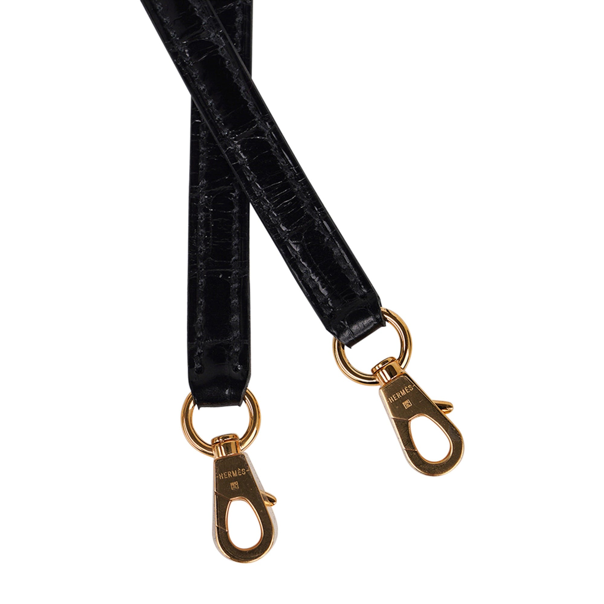 👜Kelly 20 Mini Sellier Bag Black Alligator Gold Hardware