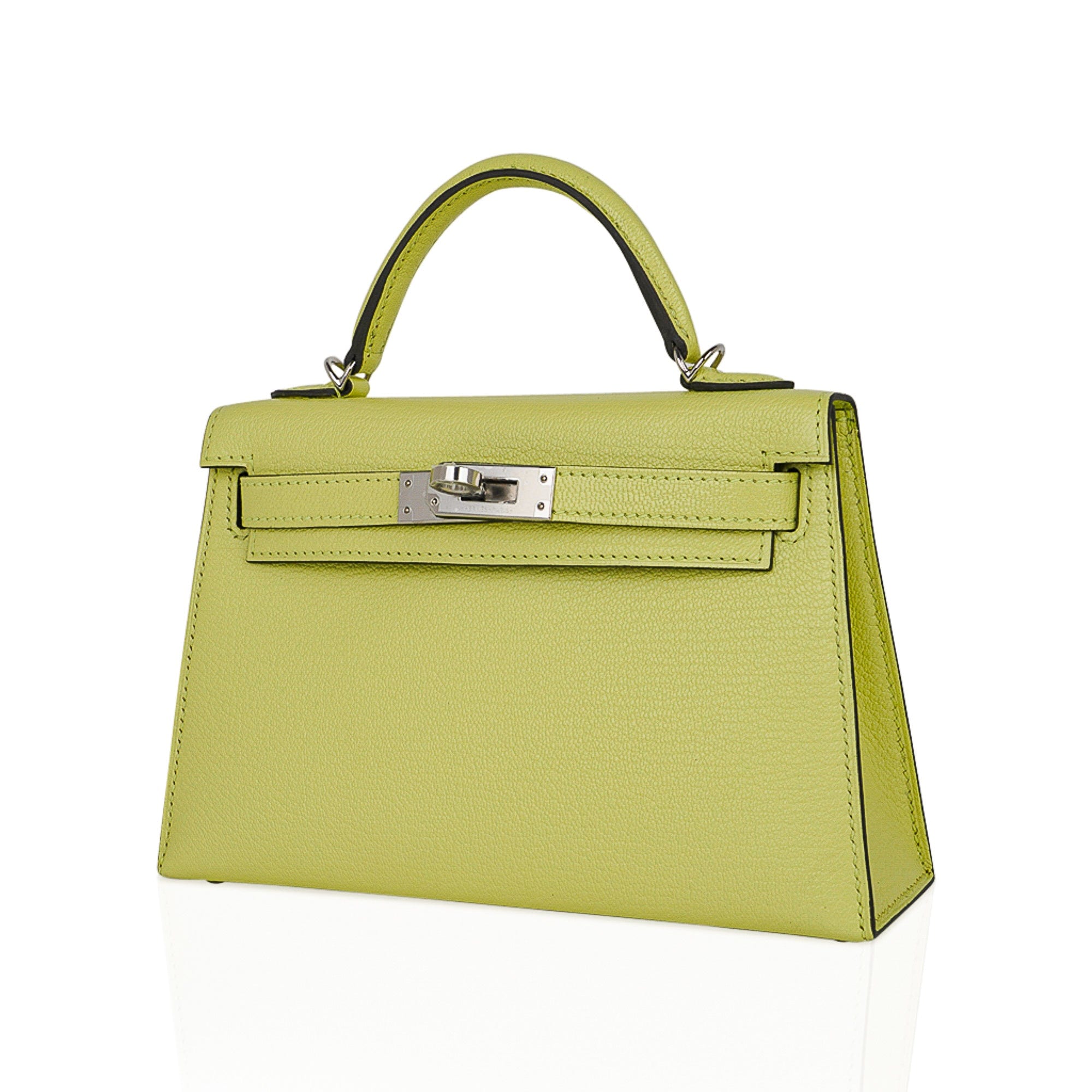 👜Mini Kelly 20 Bag Sellier Jaune Bourgeon Chevre Leather with Palladium Hardware