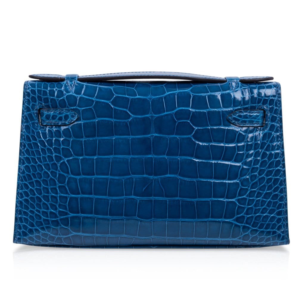 👜Kelly Pochette Mykonos Alligator Gold Hardware