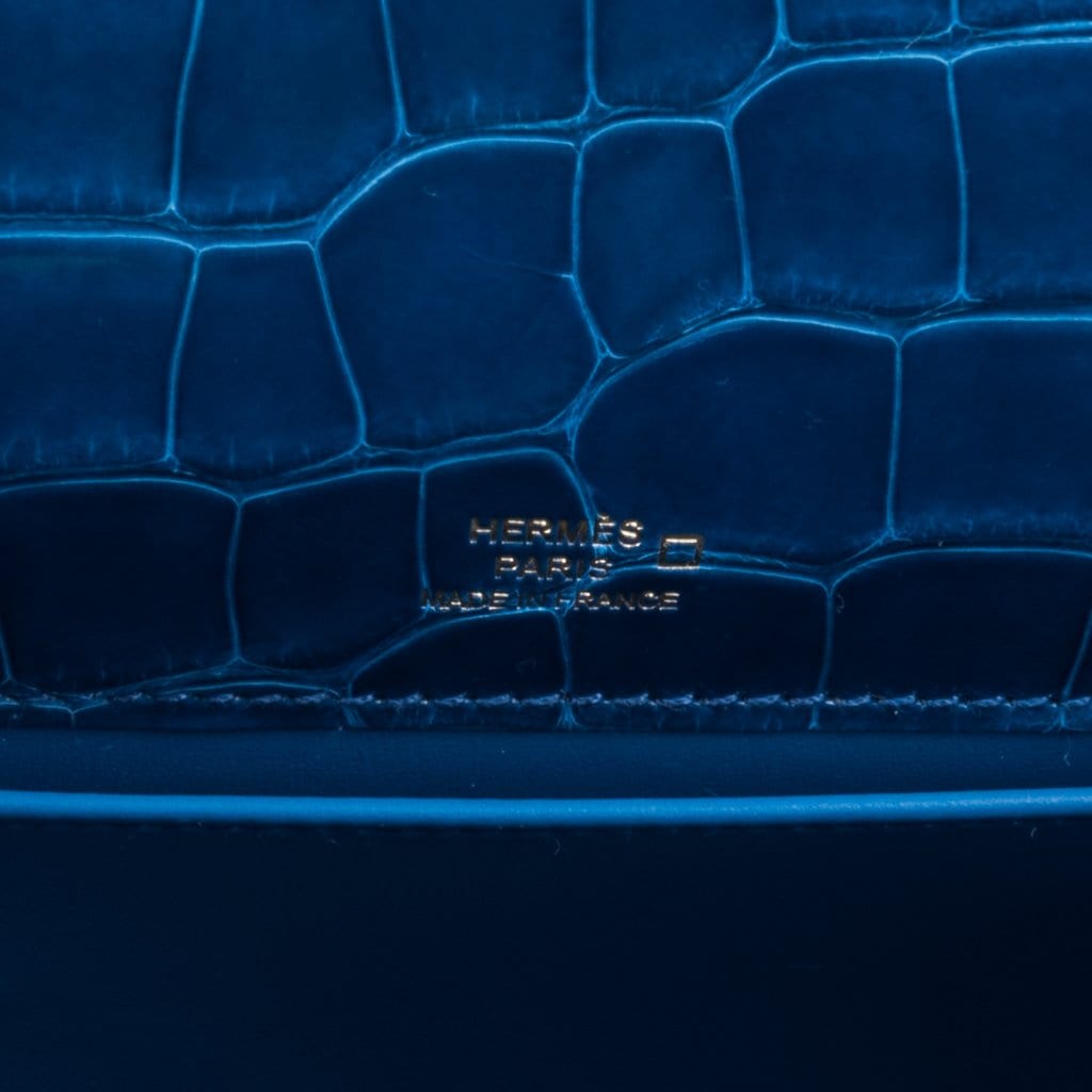 👜Kelly Pochette Mykonos Alligator Gold Hardware