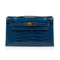 👜Kelly Pochette Mykonos Alligator Gold Hardware