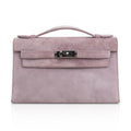 👜Kelly Pochette Lilac Doblis Suede Palladium