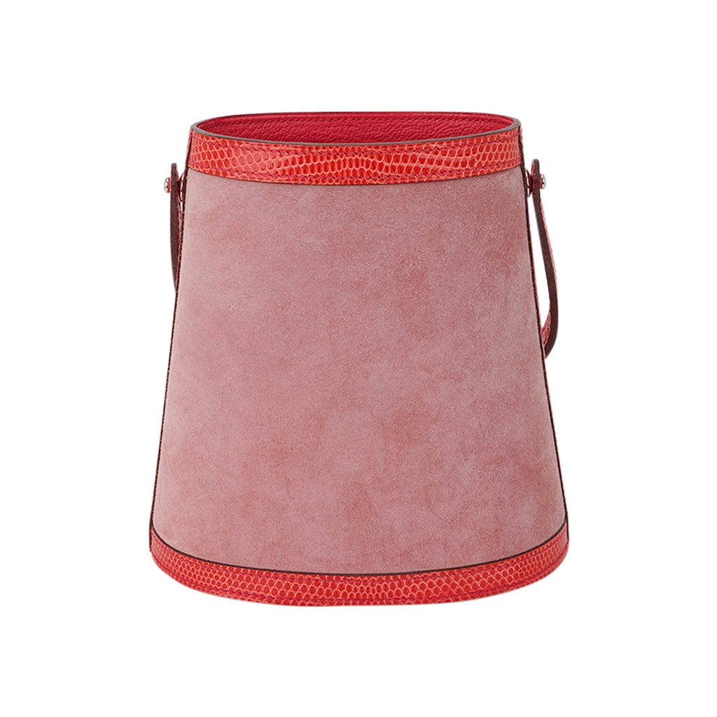 👜Limited Edition Stromboli Bag Rose Indien Doblis Rose Azalee Lizard with Sterling Silver Lid