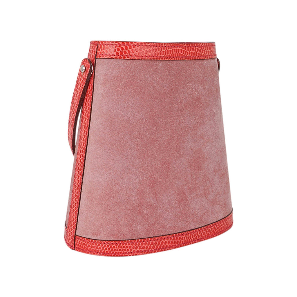 👜Limited Edition Stromboli Bag Rose Indien Doblis Rose Azalee Lizard with Sterling Silver Lid