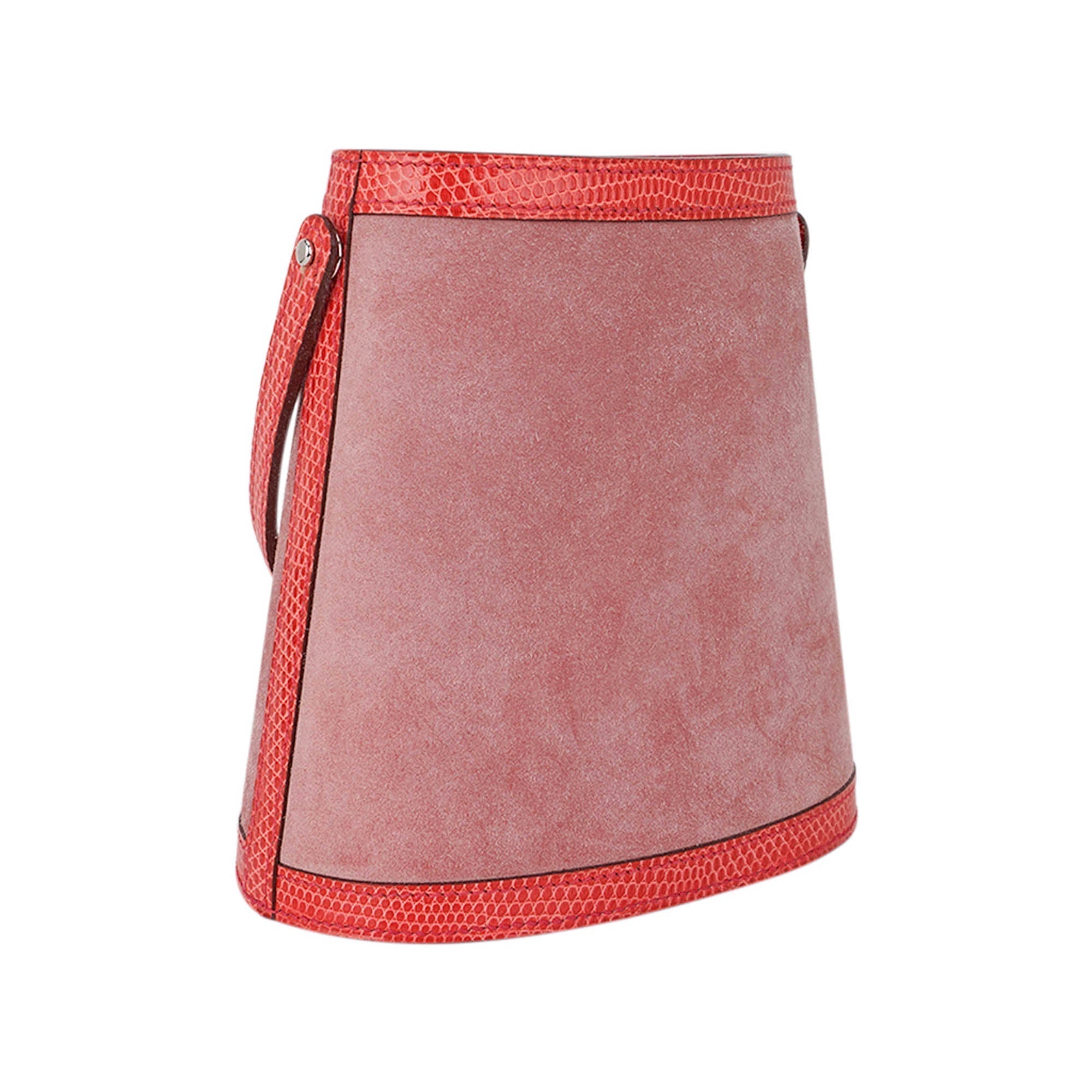 👜Limited Edition Stromboli Bag Rose Indien Doblis Rose Azalee Lizard with Sterling Silver Lid