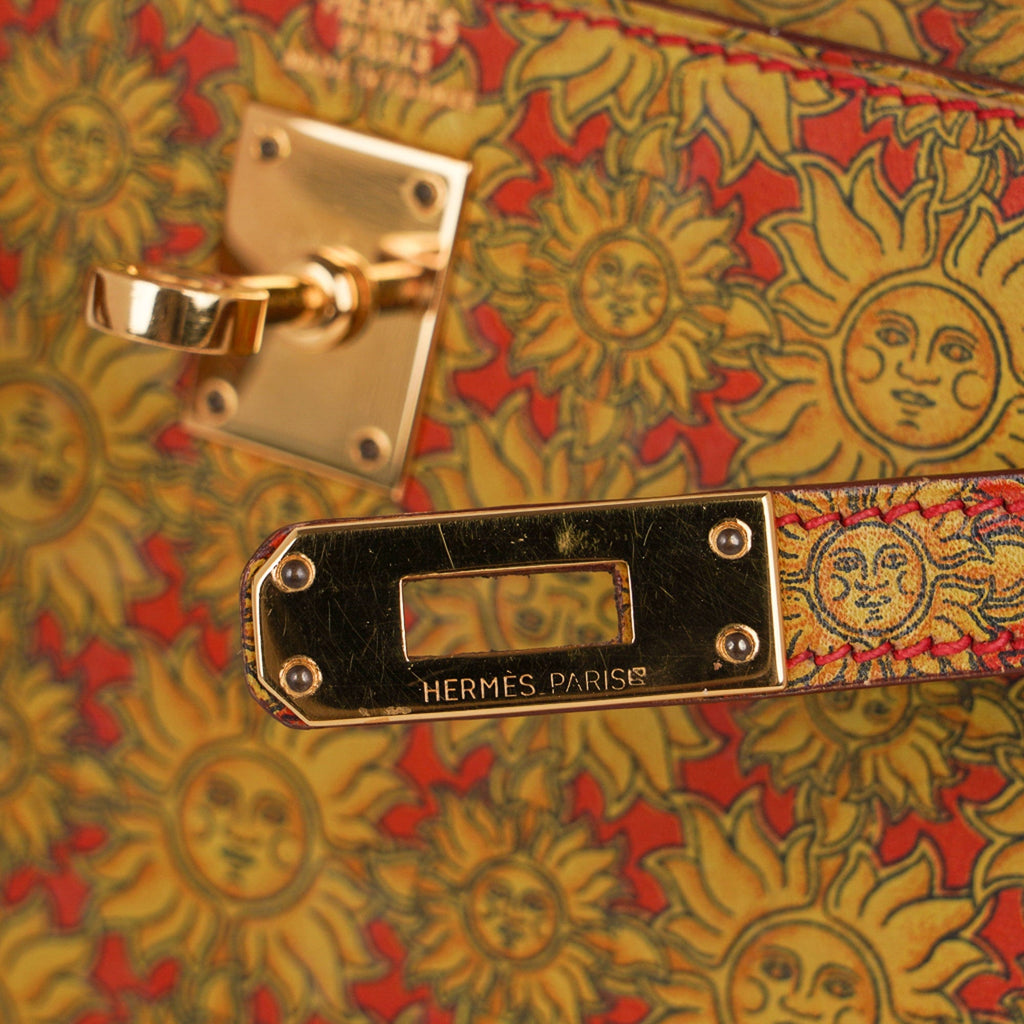 👜Vintage Mini Kelly 20 Bag Sellier Soleil Box Leather with Gold Hardware