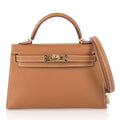 👜Mini Kelly 20 Bag Sellier Gold Epsom Leather with Gold Hardware