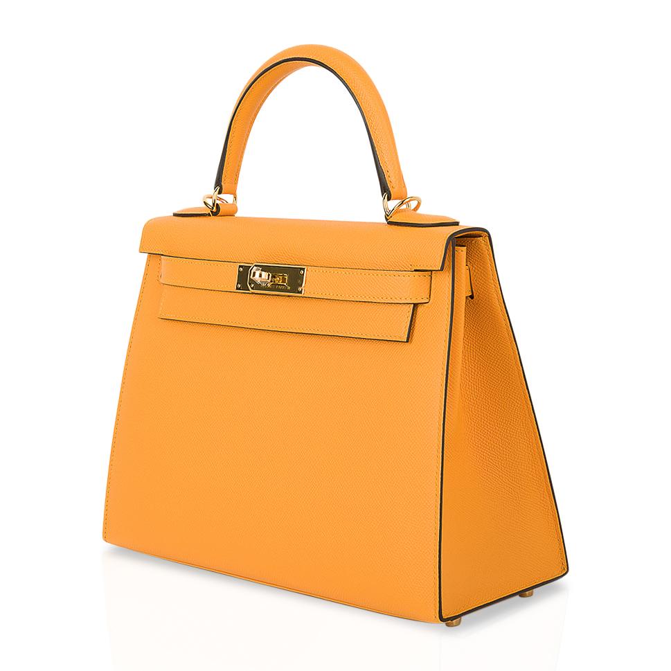 👜Kelly Sellier 28 Bag Jaune D’Or Epsom Leather Gold Hardware