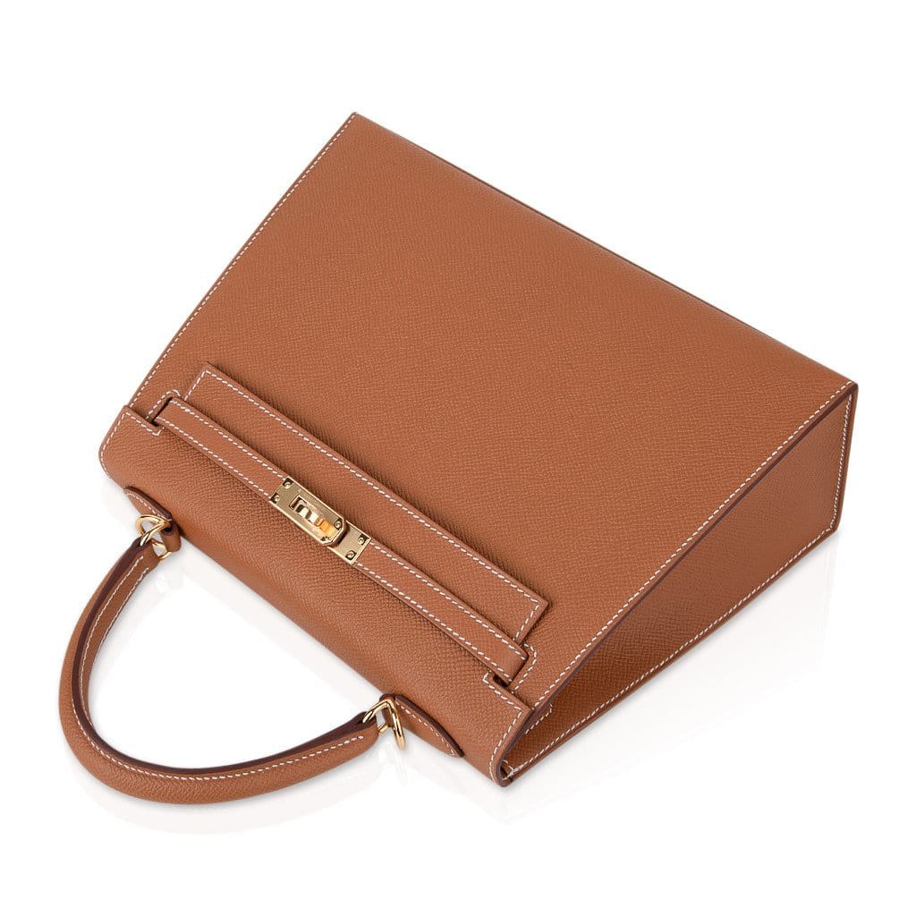 👜Kelly 25 Sellier Bag Gold Epsom Leather with Gold Hardware