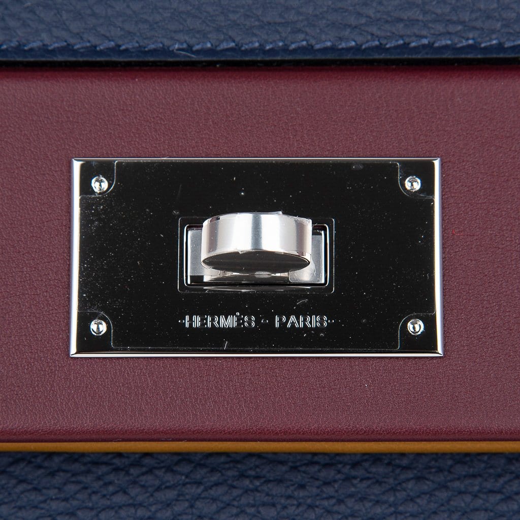 👜24 24 29 Bag Blue Nuit Indigo Bordeaux Kraft Palladium