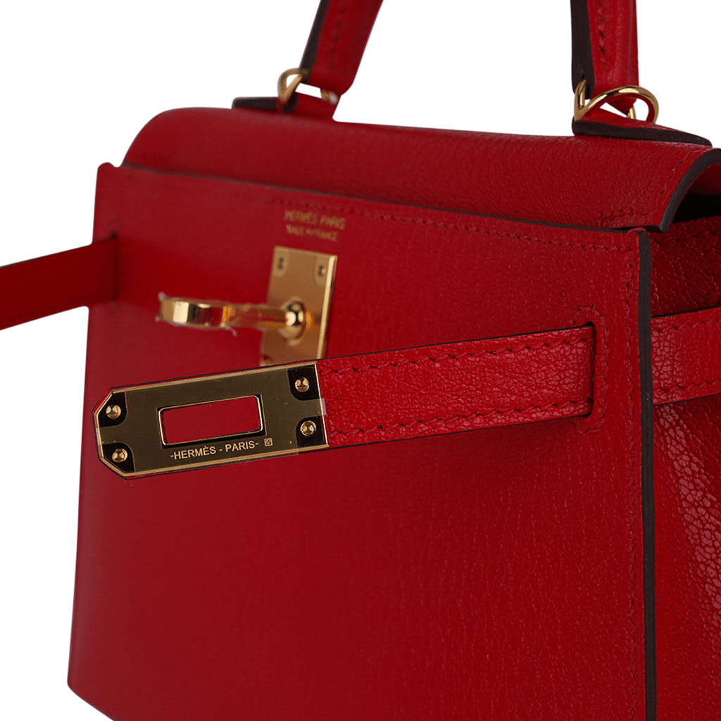 👜Kelly Sellier 20 Mini Rouge de Coeur Bag Chevre Leather Gold Hardware