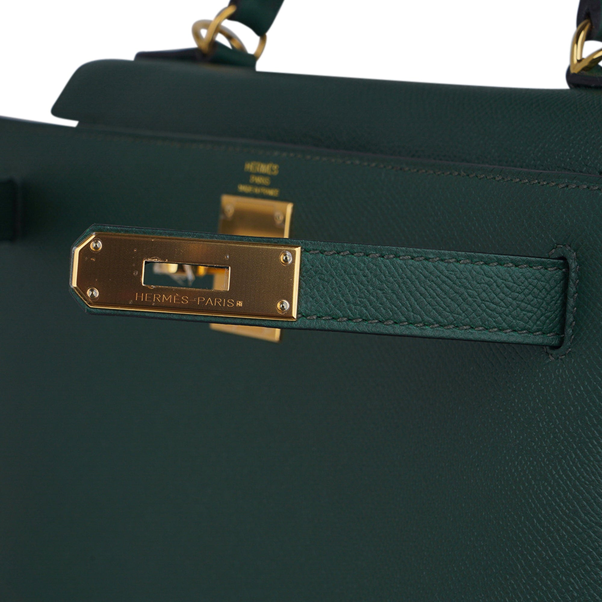 👜Kelly Sellier 28 Bag Vert Anglais Epsom Leather with Gold Hardware