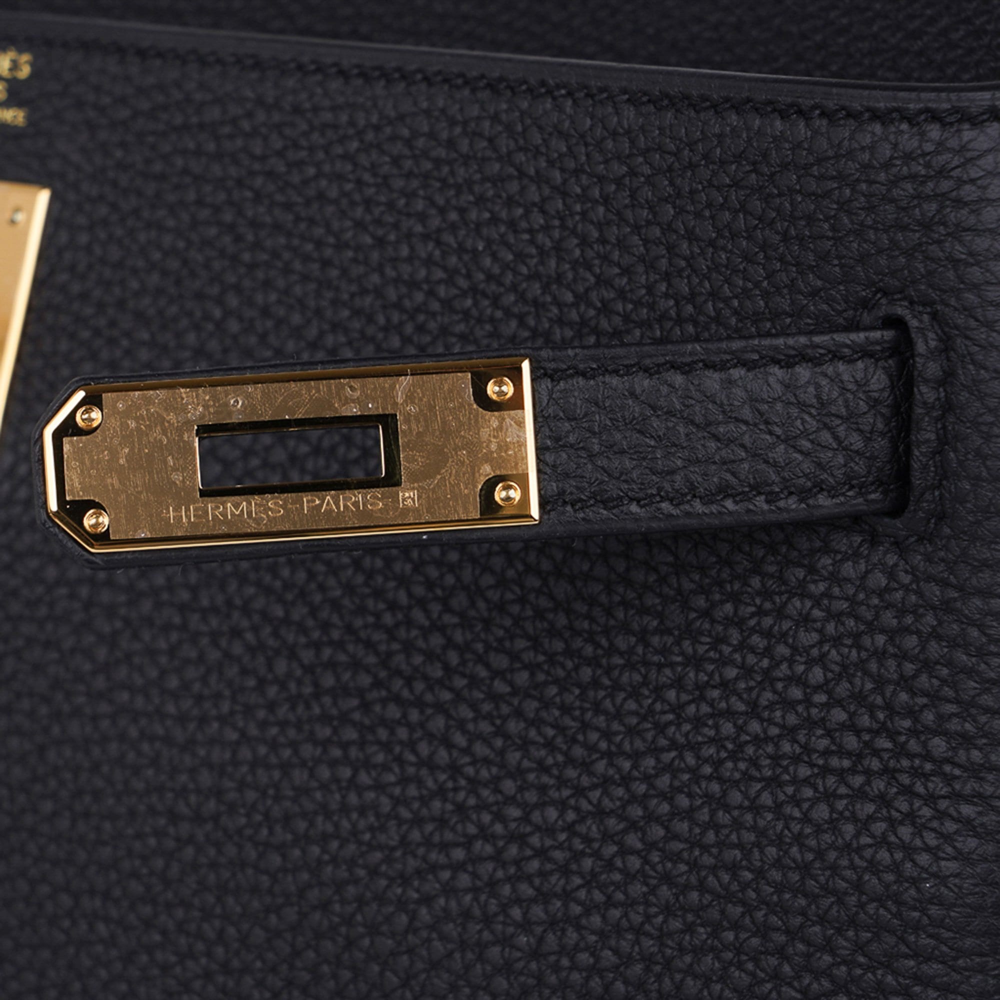 👜Kelly 32 Retourne Bag Black Gold Hardware Togo Leather
