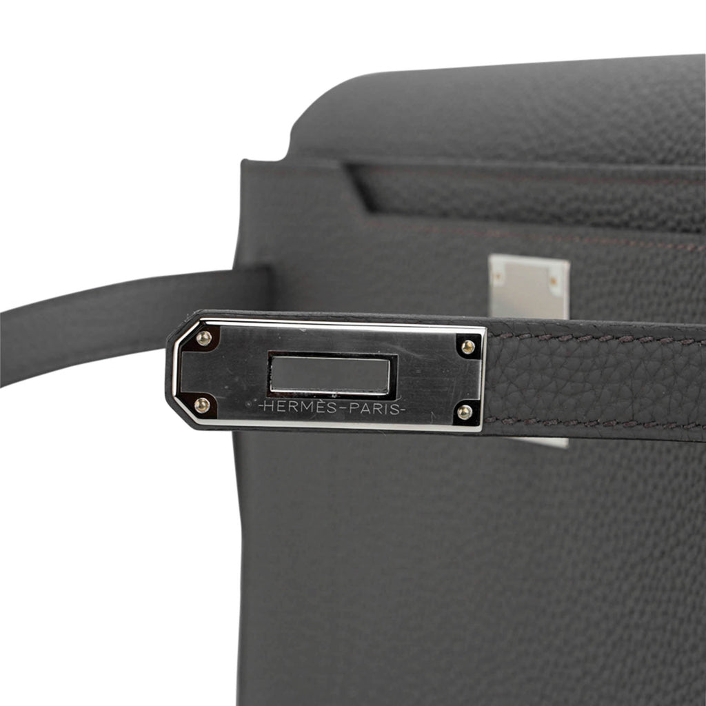 👜Kelly Depeches 25 Pouch Bag Etain Togo Leather with Palladium Hardware