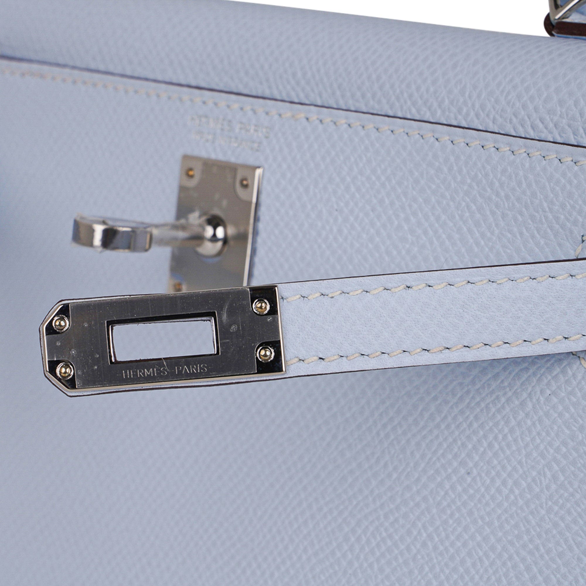 👜Kelly 20 Mini Sellier Bag Blue Brume Epsom Leather Gold Hardware
