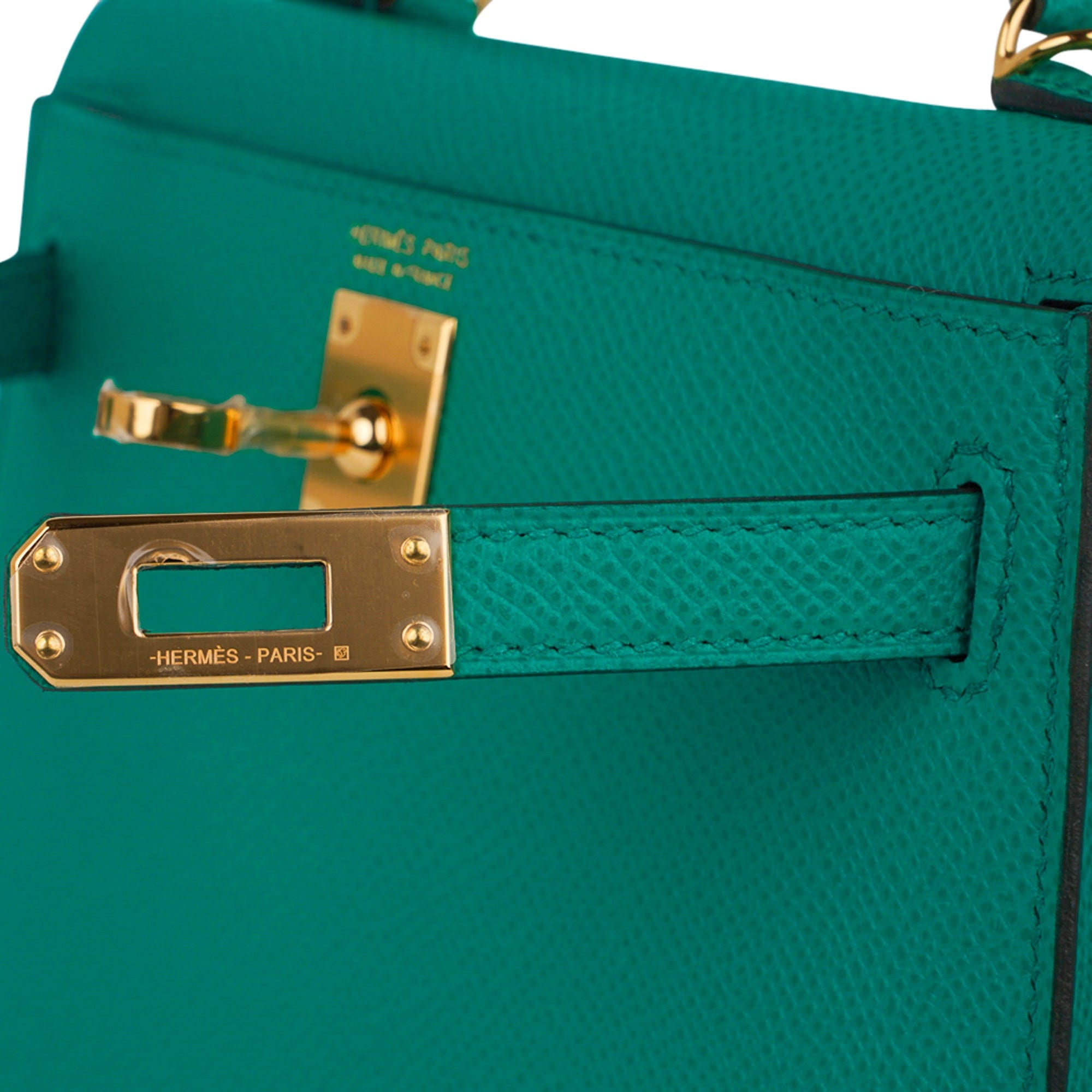 👜Kelly 20 Mini Sellier Bag Jade Epsom Leather Gold Hardware New w/Box