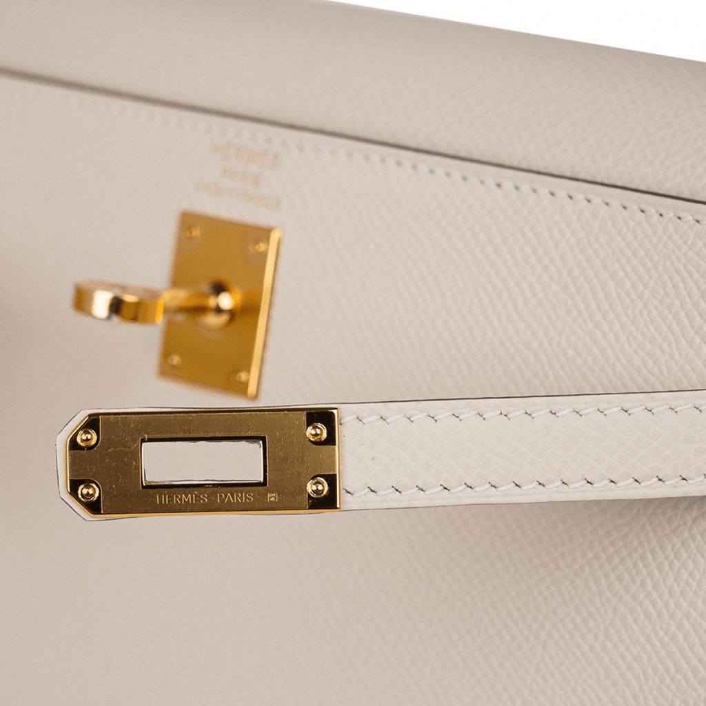 👜Kelly 25 Sellier Bag Craie Epsom Leather with Gold Hardware