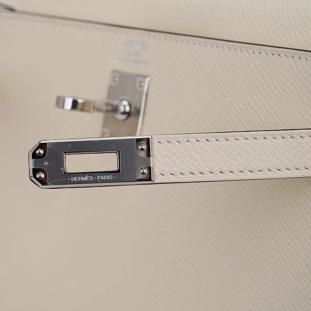 👜Kelly 25 Sellier Bag Nata Epsom Leather with Palladium Hardware