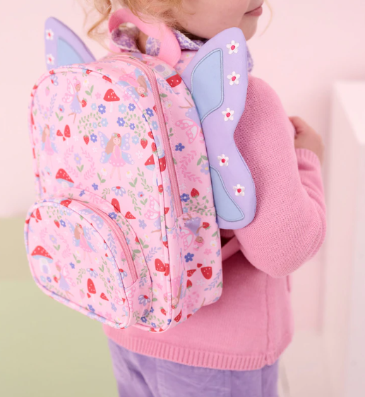Children's Fairy-Print Backpack with Wings
