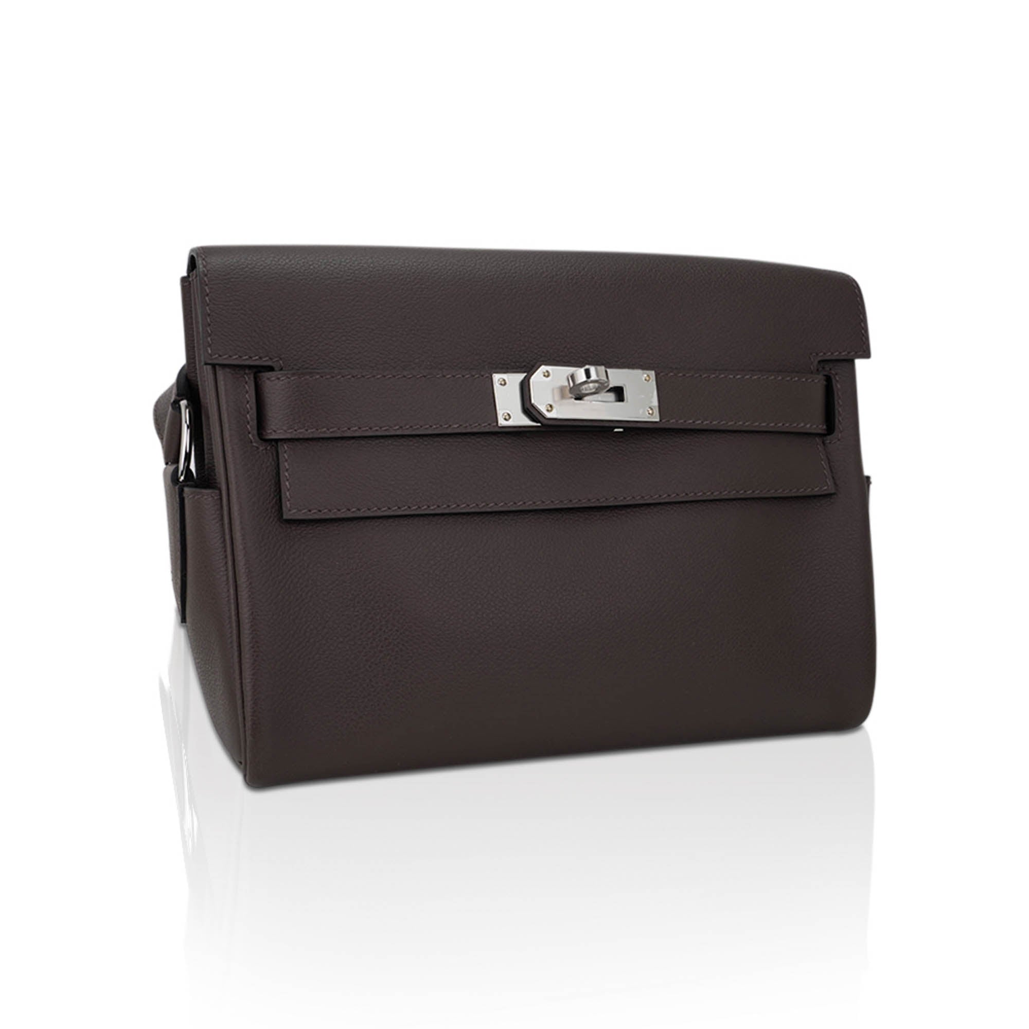 👜Kelly Messenger 25 Bag Ecorce Evercolor Leather with Palladium Hardware