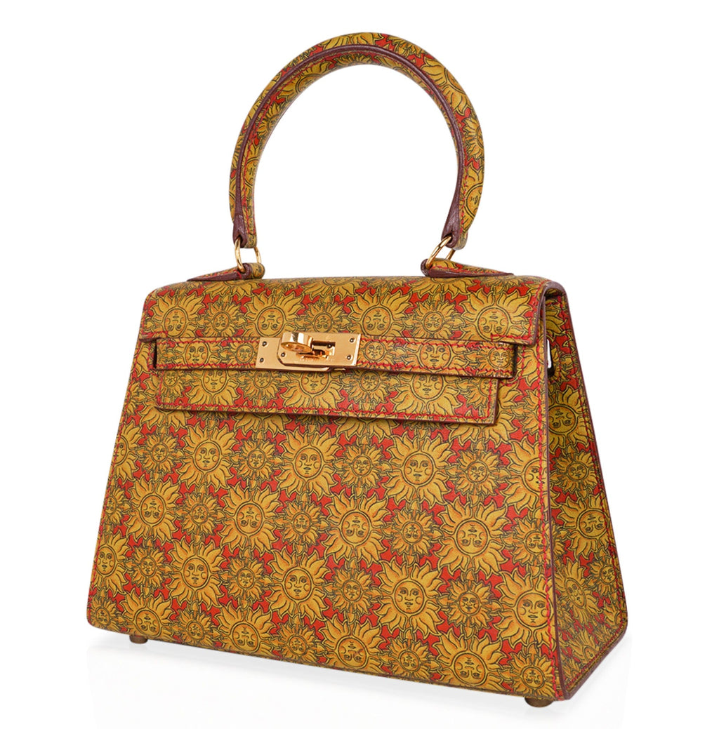 👜Vintage Mini Kelly 20 Bag Sellier Soleil Box Leather with Gold Hardware